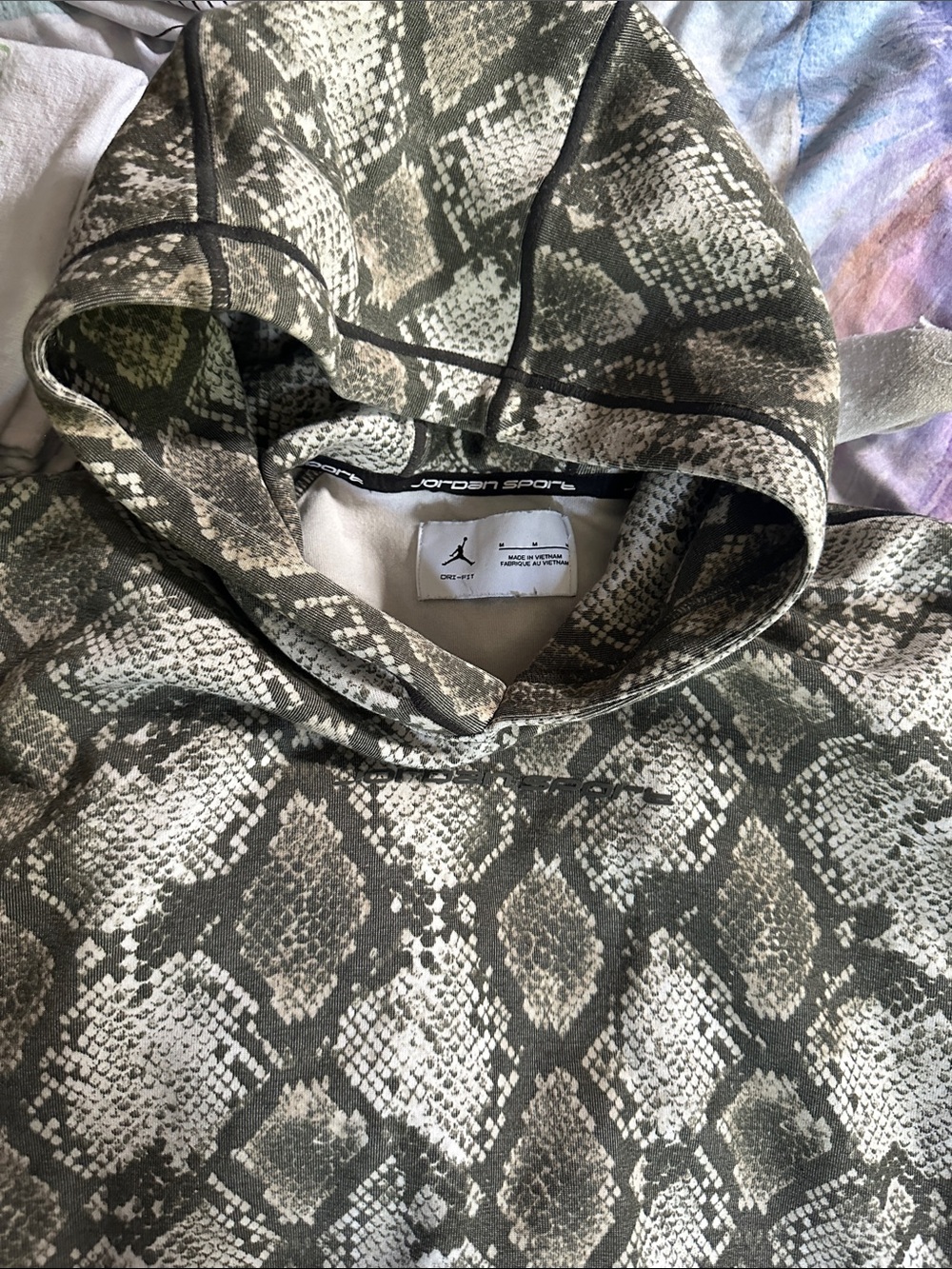 Jordan Olive & Cream Snake-Print Hoodie